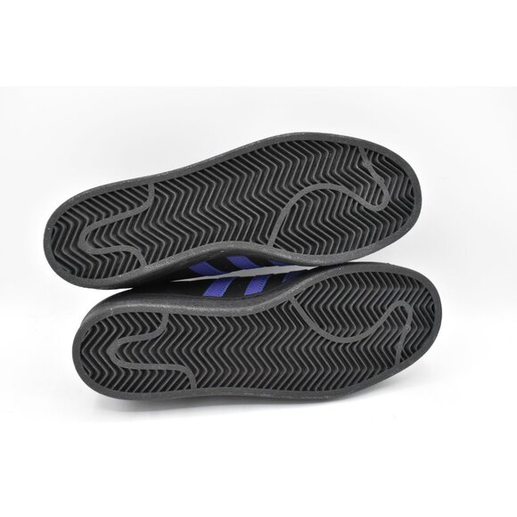 Adidas Womens Size 7.5 Superstar Black Purple Leather Sneakers Shoes - Picture 6 of 12